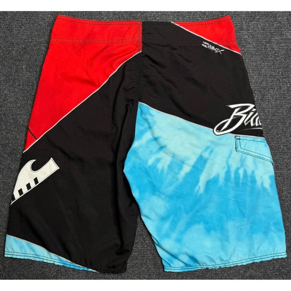 Billabong Platinum X Andy Irons Board Shorts Mens 32 Red Black Blue Y2K Surfing